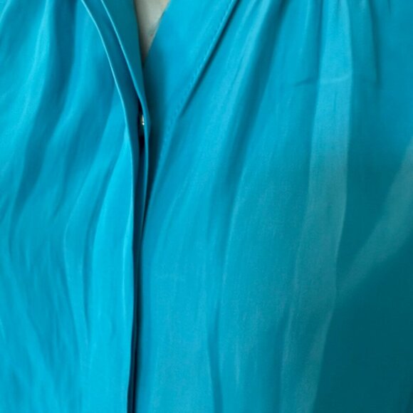 Ramy Brook Azariah Button Down Balloon Sleeve Blouse Top Size XS Blue NWT - Picture 5 of 8